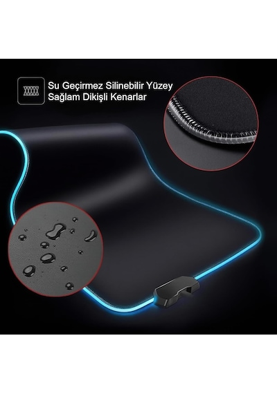 Rgb Led Gaming Mouse Pad 80x30 Xxl - 13 Renk Mod, Gaming Mousepad Işıklı, Oyuncu Büyük Keyboard