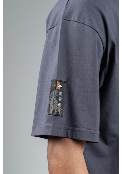 Maraton Sportswear Oversize Erkek Bisiklet Yaka Kısa Kol Basic Antrasit T-shirt 23243-antrasit
