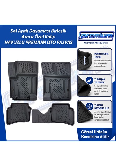 Kia Soul Paspas Araca Özel 2008 - 2013 Derin Havuzlu Premium Oto Paspas