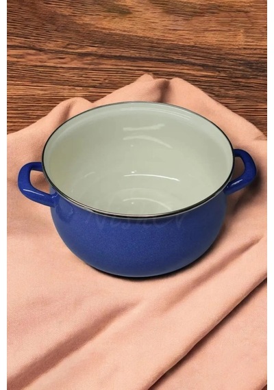 Emaye Derin Bombeli Yoğurt Tenceresi 24 Cm 5 Litre Mavi 072-c Mavi