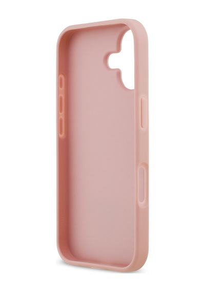Apple Uyumlu iPhone 17 Kılıf Guess Lisanslı Taşlı Arka Yüzey Üçgen Logolu Kapak Pembe