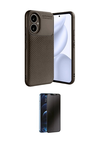 Cep Huawei Uyumlu Honor 400 Kılıf Eksen Form Prime İkili Koruma Seti Najmaddin Siyah