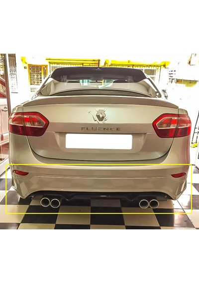 Renault Fluence Sağ Sol Çift Çıkışlı Arka Ek Plastik Siyah Difüzör 2009-2016 Arka-difizör-bodykit-ek