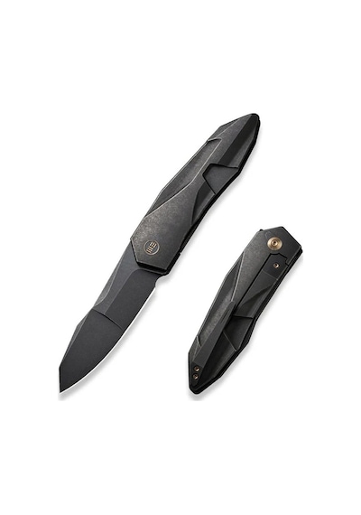 We Knife Solid Black Titanium Integral Handle Black Stonewashed Cpm 20cv Blade Çakı Siyah