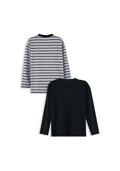Denokids Erkek Çocuk 2'li Paket T-shirt Renkli