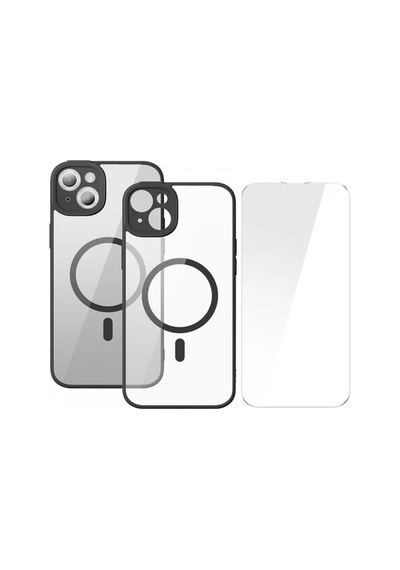 Baseus Frame Series İphone 14 Plus 6.7 Kamera Koruyuculu Magsafe Kılıf + Tempered Ekran Koruyucu Set- 5775
