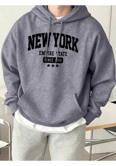 Startmore Startmorenew York Empire State 1788'den Bu Yana Desen Erkek Sonbahar Günlük Kapüşonlular Moda Spor Kaz Gri