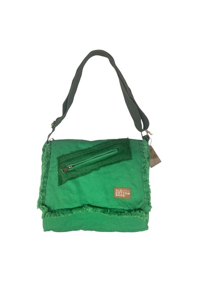 Old Cotton Cargo Vintage Salaş Orta Boy Unisex Günlük Çapraz Postacı Tablet Çantası M 32 Cm X 27 Cm Yeşil