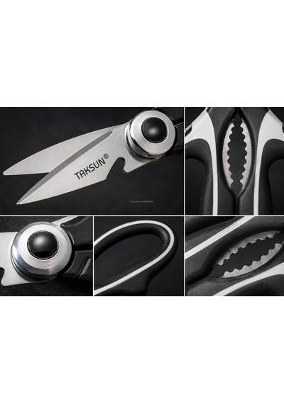 Proalet Çok Amaçlı Mutfak Makası, 21 Cm, Paslanmaz Çelik, Keskin,