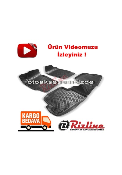 Vw Polo 3D Paspas Havuzlu Siyah Hb 2002-2009 Arası 4 Prç. Rizline N11.24791