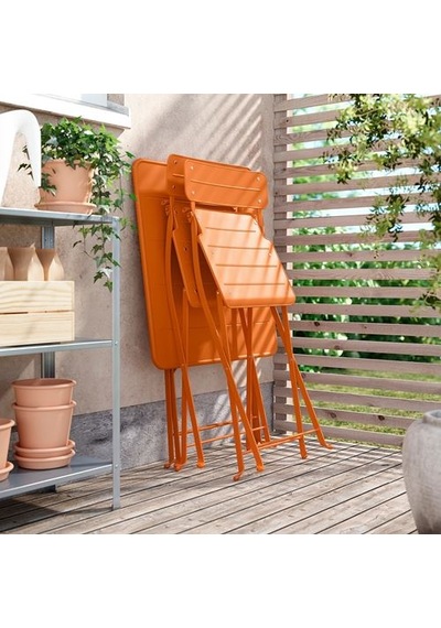 Ikea Sundsö Katlanabilir Masa, Parlak Turuncu, 65x65 Cm