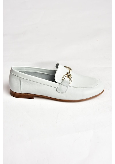Fox Shoes S944037903 Beyaz Hakiki Deri Kadın Babet Beyaz
