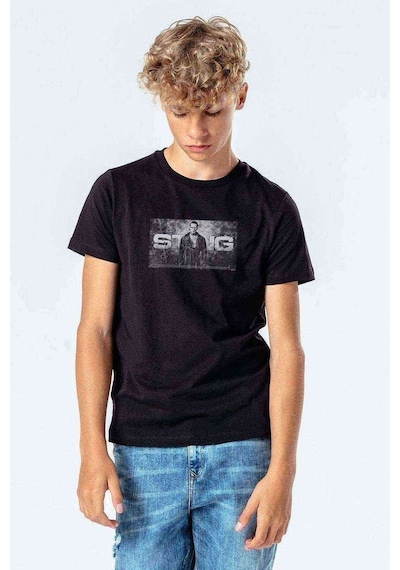 Tshirthane Sting We Baskılı Unisex Çocuk Siyah T-Shirt