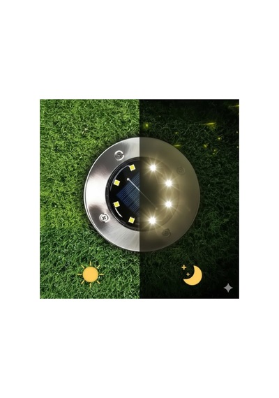 8 Led Güneş Enerjili 4 Adet Solar Bahçe Aydınlatma Paslanmaz Çelik Su Geçirmez Armatür Saplama Lamba