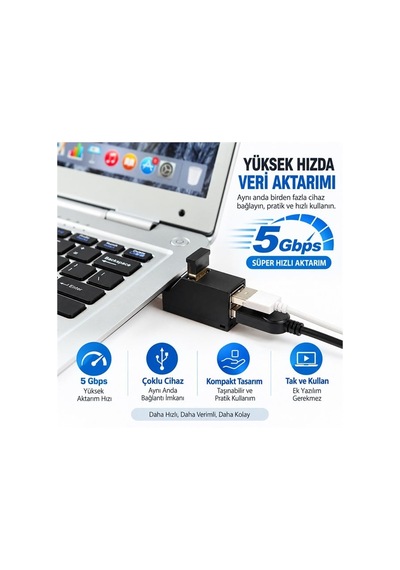 Pm-38399 3 Portlu Usb 3.0 Çoklu Dönüştürücü Hub Çoklayıcı