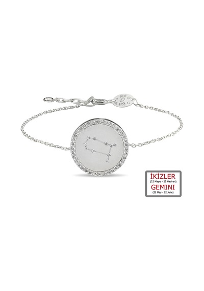 Kuyumcudukkanı Zirkontaşlı"ikizler Burcu"bileklik-50283-gemini-w Beyaz