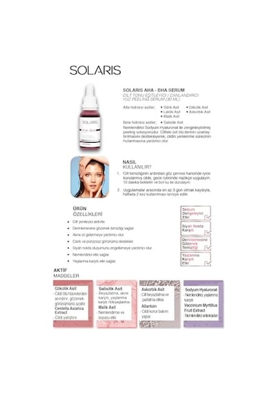 Peeling Serum - Glikolik Ve Laktik Asit Yüz Peelingi - Papatya İle Hafif Kimyasal Peeling - Haftalık Kullanım - 30ml