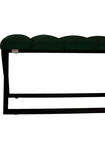 Varcera Black- Yeşil Dilimli Model Puf & Bench & Koltuk & Oturma Bankı & Yatak Odası Önü
