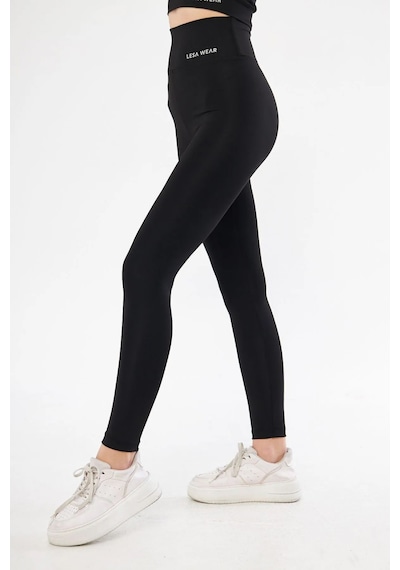 Lesa Wear Yüksek Bel Likralı Toparlayıcı Ve Sıkılaştırıcı Tayt Siyah