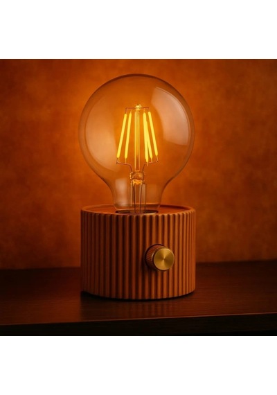 Şarjlı Dekoratif Masa Lambası - Kademesiz Dimmer - Type-c Bağlantılı Siyah
