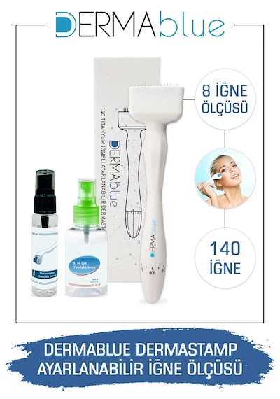 Dermablue Ayarlanabilir Dermastamp Titanyum 140 Iğneli Derma Stam