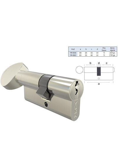 Yuma 41 Mm Saten Mandallı Topuzlu Cerman Barel / Kilit Göbeği