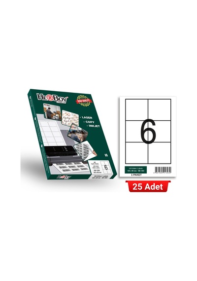 Herboy Hb-1303 105 X 99 Mm A4 Laser Etiket 25 Adet