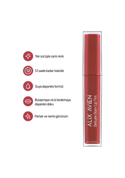 Kalıcı & Suya Dayanıklı Dudak Parlatıcı Tint - Delicate Glam Lip Tint 703 Dirty Peach Pembe