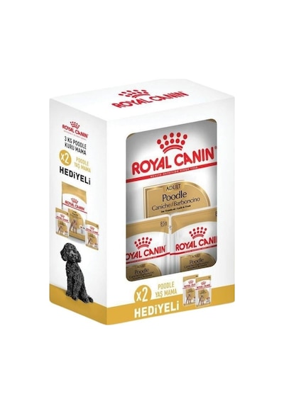 Royal Canin Poodle Yetişkin Köpek Maması 3 KG + 2 Adet Yaş Mama