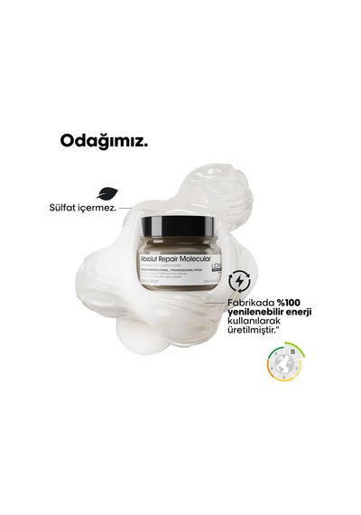 Absolut Repair Molecular Tüm Yıpranmış Saçlar İçin Yoğun Onarıcı Maske 250 Ml