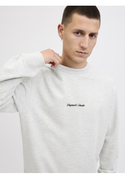 Jack & Jones Erkek Gögüs Nakis Islemeli Sweat - Norrebro - 12282893 Beyaz Melanj