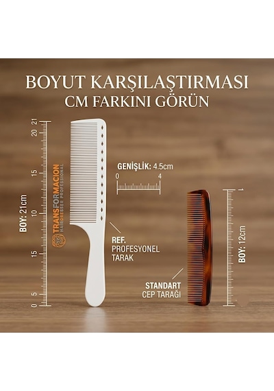 Transformacion Profesyonel Karbon Saç Kesim Tarağı - Antistatik, Dayanıklı Berber & Kuaför Tarağı 721889 Genel