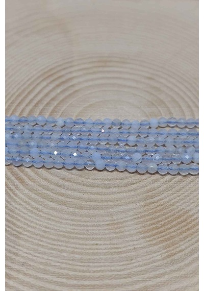 Yasamtohumu Kalsedon Taşı Yarım Dizi 2,5 MM 17  CM Yeşil