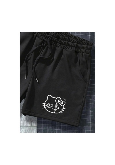 Tarzsokak Bay Hello Kitty Baskılı Siyah Kadın Regular Fit