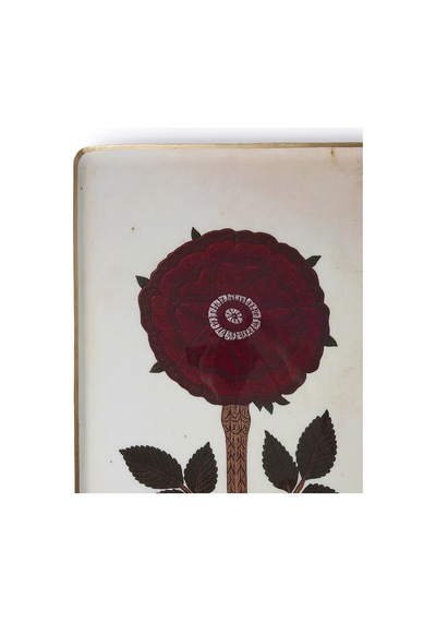 Yargıcı Çiçek Desenli Alüminyum Dikdörtgen Tepsi 58x40x1 Cm 26knhs1027c St
