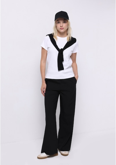 Colin's Colins Regular Fit Yüksel Bel Geniş Paça Kadın Siyah Pantolon Cl1075609 Q1.v1 Blk Siyah