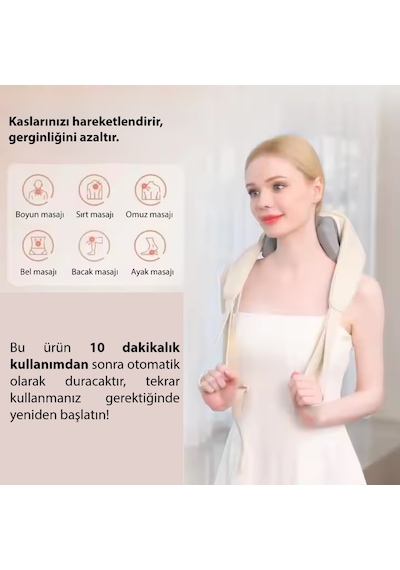 Kochler Şarjlı Boyun, Kol, Omuz Ve Bacak Masaj Aleti Derin Doku Titreşimli Masaj Cihazı Bej