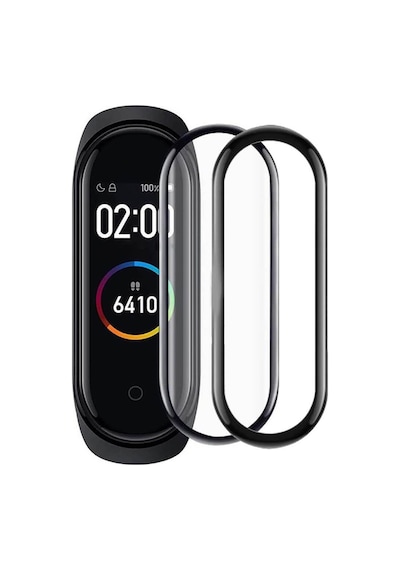Wozlo Xiaomi Mi Band 4 Uyumlu Nano Siyah Çerçeve 5d Tam Koruma Ekran Koruyucu - 2 Adet