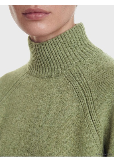 Lcw Modest Yeşil Yarım Balıkçı Yaka Oversize Kadın Triko Tunik