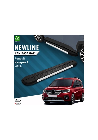 S-dizayn Renault Kangoo 3 Uzun Şase Newline Aluminyum Yan Basamak 223 Cm 2021 Üzeri A+ Kalite