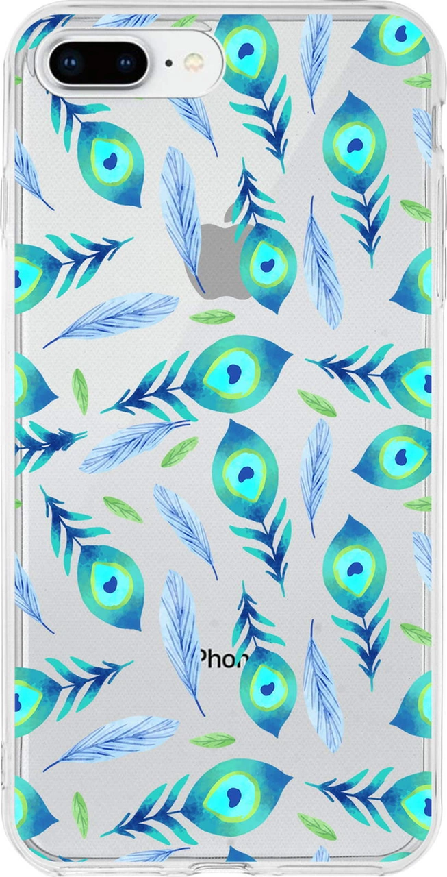 Apple Uyumlu iPhone 7 Plus İle 1mm Slim Fit Nazar Boncuğu 3 Baskılı Şeffaf Kılıf