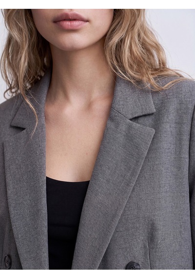 Lcw Vision Gri Kruvaze Yaka Kadın Blazer Ceket