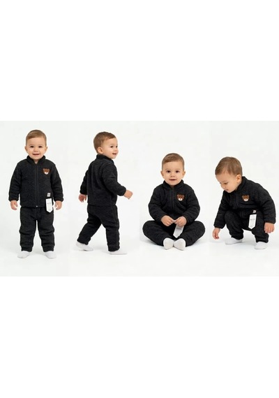 Veraura Lifestyle 6/24 Ay Peluş Kumaş Fermuarlı Bebek Takımı Siyah