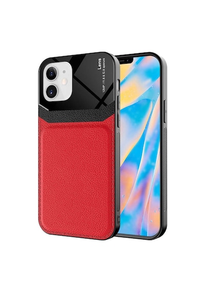Apple Uyumlu  iPhone 12 Kilif Lens Deri Görünümlü Tpu Kapak 508580967