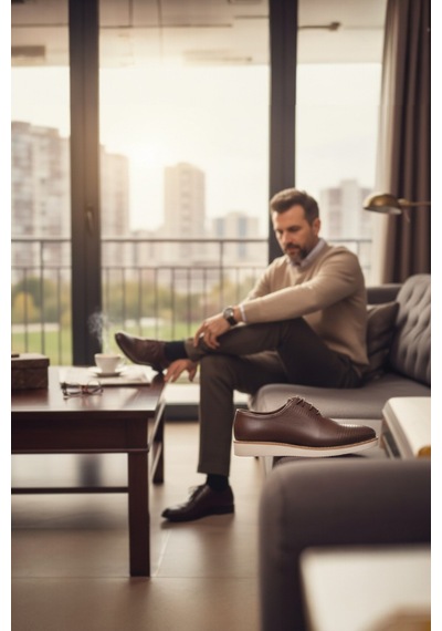 Enoch Erkek Kahverengi Hakiki Deri Klasik Ayakkabı Minimalist Brogue Detaylı Ve Kontrast Beyaz Tabanlı Bağcıklı Model Kahverengi Enoch Erkek Kahverengi Hakiki Deri Klasik Ayakkabı Minimalist Brogue Detaylı Ve Kontrast Beyaz Tabanlı Bağcıklı Model Kahverengi