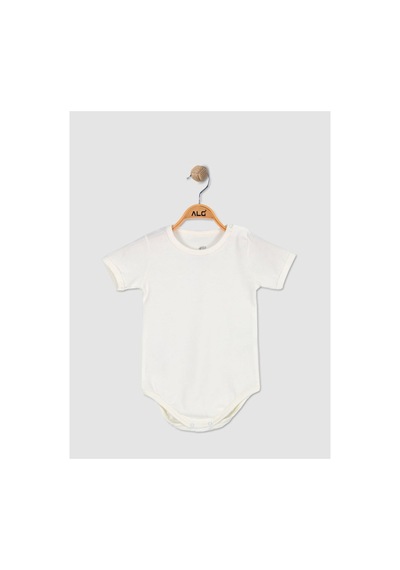 Alglıfe Bebek Body Çıt Çıtlı Kısa Kollu - Beyaz %100 Pamuk