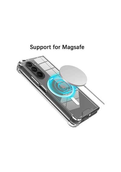 Samsung Galaxy Z Fold 5 Uyumlu Kılıf Clear Şeffaf Magsafe Wireless Şarj Destekli Sararmaz Silikon Resimde Görünen