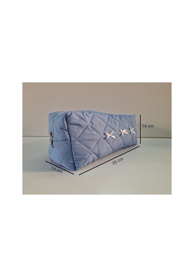 Dreamy Blue Kapitone Fiyonklu Tüm Saç Şekillendiricilerine Uygun Organizer Çanta Tb043