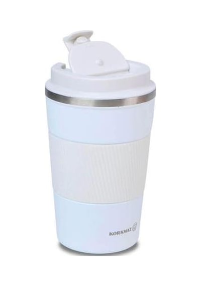 A5540-1 Korkmaz Eterna Siyah Kahve Bardağı 380 Ml - Beyaz
