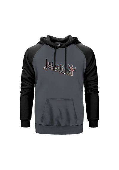 Judas Priest Logo 2 Gri Renk Reglan Kol Sweatshirt